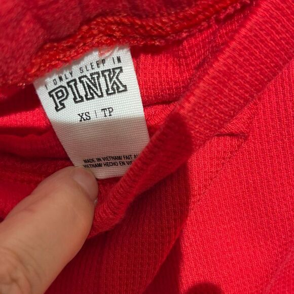 PINK Victoria's Secret Red White Holiday Long Sleeve 2 Pc Pajama Set Small XS - Picture 11 of 11